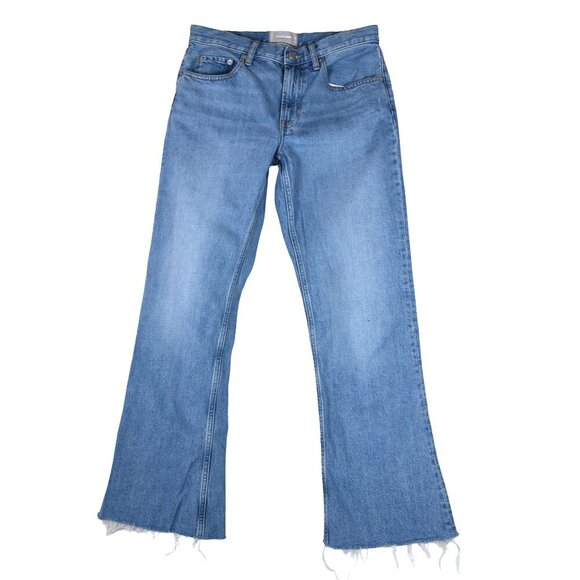 Everlane Wide-Leg Jean Size 27 Light Wash Raw Hem High Rise - Picture 1 of 7